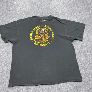 Cobra Kai Shirt Mens XXL 2XL Black Short Sleeve Strike First